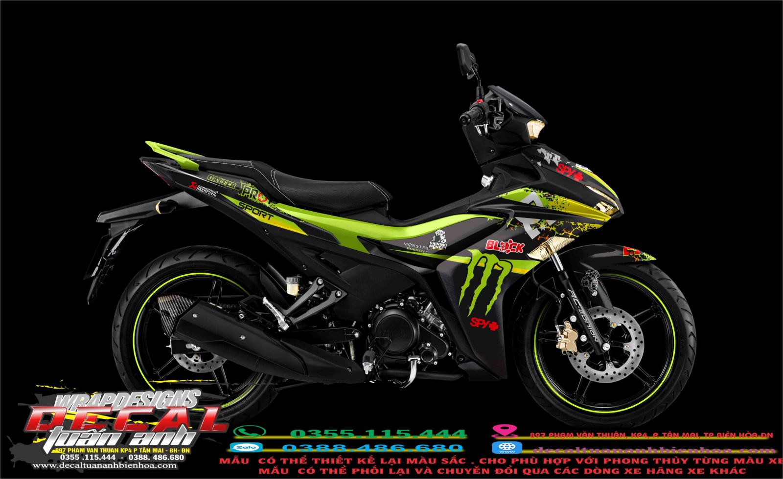 tem trùm exciter  155 xanh lá đen D&g