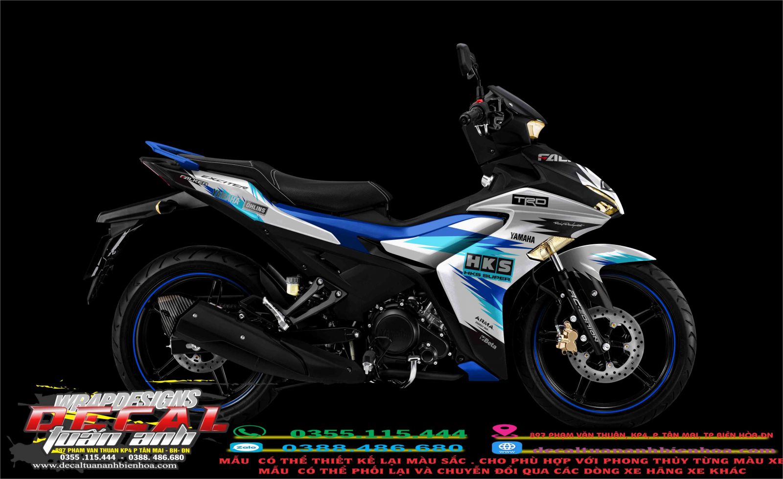 tem yamaha ex155  xanh bac hks 